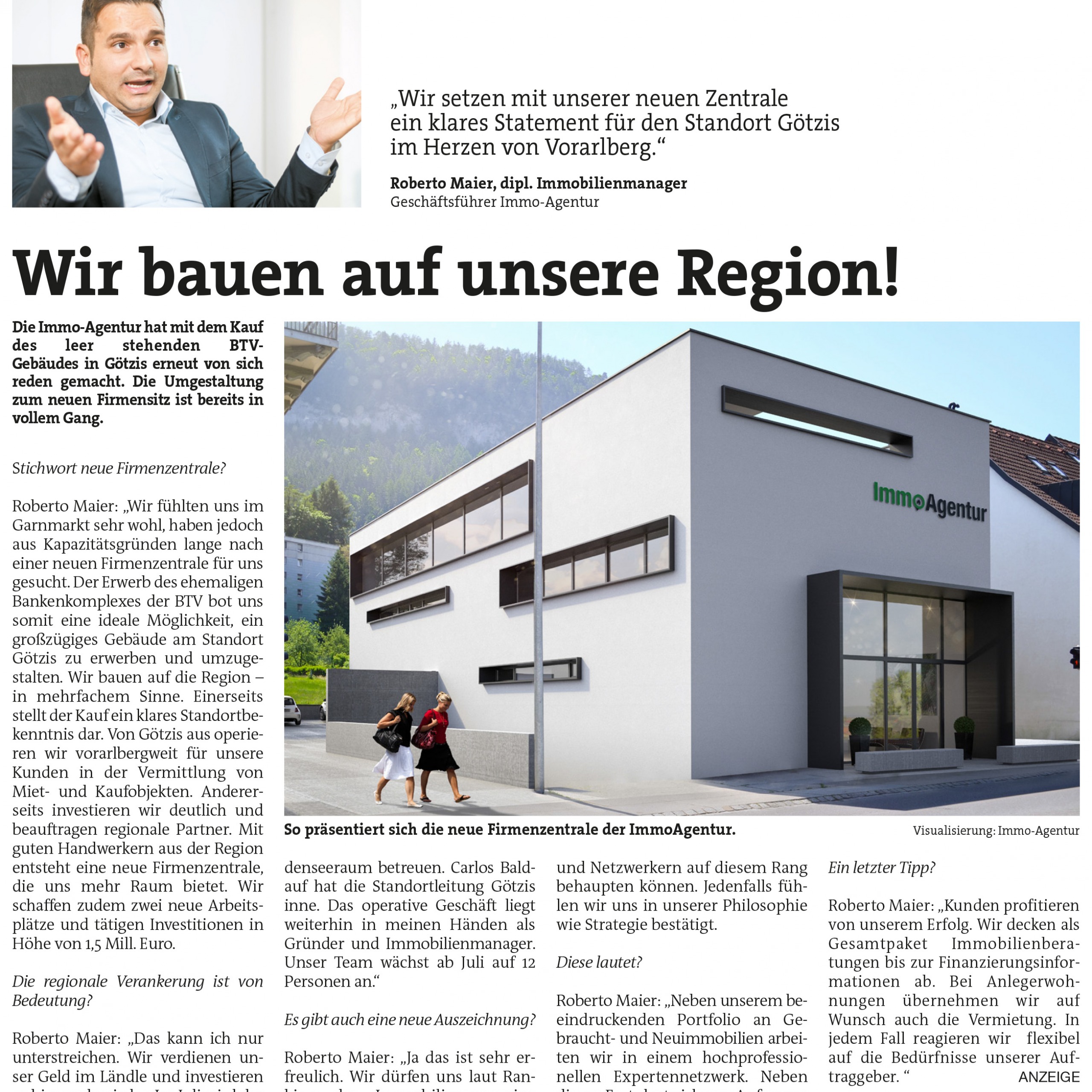 Wir bauen auf unsere Region!